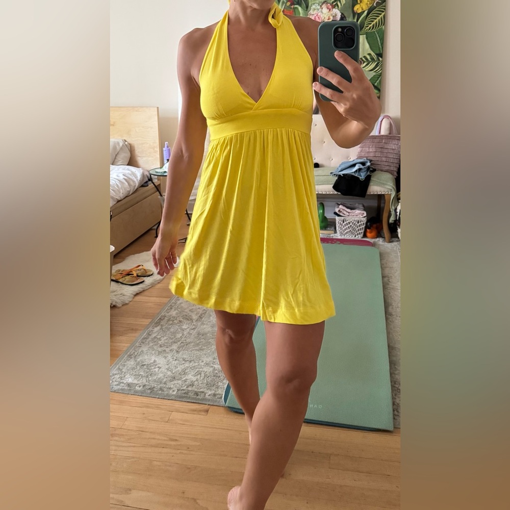 Yellow Halter Neck Dress - size Xs NWOT